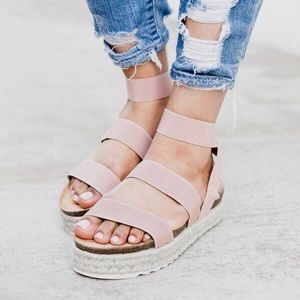 Pink Espadrille Platform